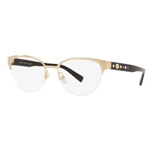 Authentic Versace Eyeglasses VE1255B 1253 Pale Gold Cat Eye Frames Half Rim 52MM